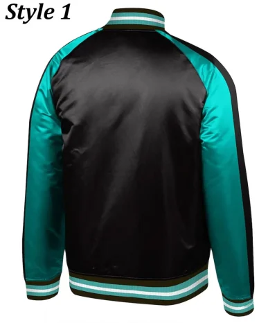 Vancouver Grizzlies Varsity Aqua Green and Black Jackets