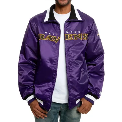 Varsity Baltimore Ravens Purple Satin Jackets