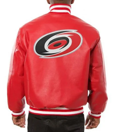 Varsity Carolina Hurricanes Red Leather Jackets