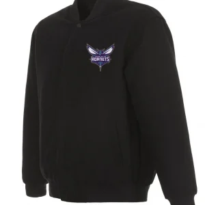 Varsity Charlotte Hornets Black Wool Jacket