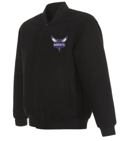 Varsity Charlotte Hornets Black Wool Jacket