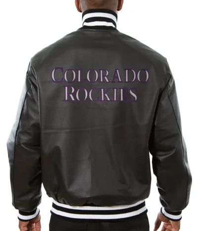 Varsity Colorado Rockies Black Leather Jackets