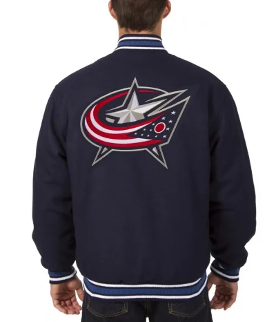 Varsity Columbus Blue Jackets Wool Navy Blue Jackets