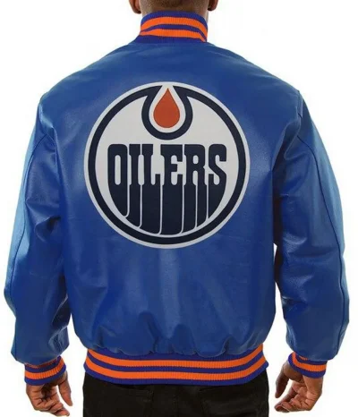 Varsity Edmonton Oilers Royal Blue Leather Jackets