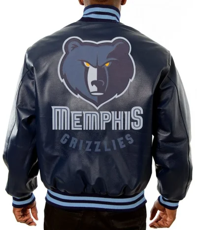 Varsity Memphis Grizzlies Navy Blue Leather Jackets