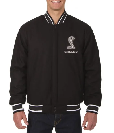 Varsity Wool Shelby Black Jacket
