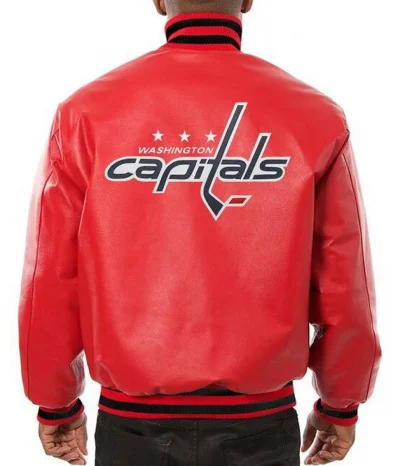 Washington Capitals Bomber Red Leather Jackets