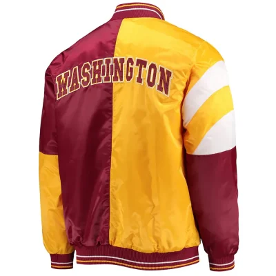 Washington Commanders Burgundy & Yellow Satin Jackets