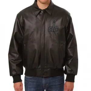 Washington Wizards Black Printed Leather Jacket