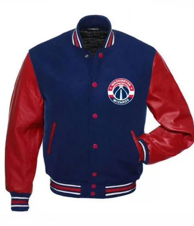 Washington Wizards Red and Blue Letterman Jacket