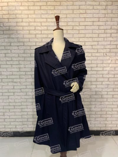 Womens Wool Blend Blue Peacoats