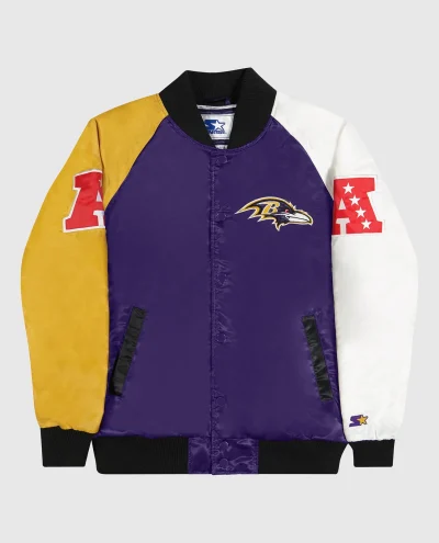 Baltimore Ravens Varsity Satin Full-Snap Jacket