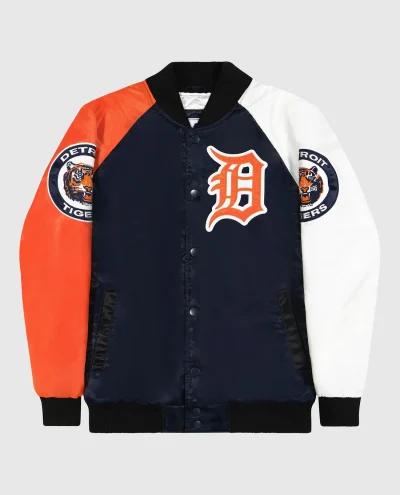 Detroit Tigers Varsity Satin Full-Snap Jacket