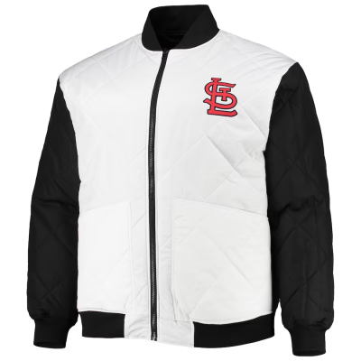 Men's St. Louis Cardinals White/Black Satin Jacket