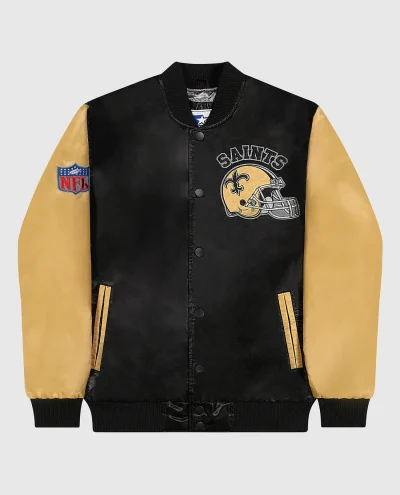 New Orleans Saints Varsity Satin Full-Snap Jacket