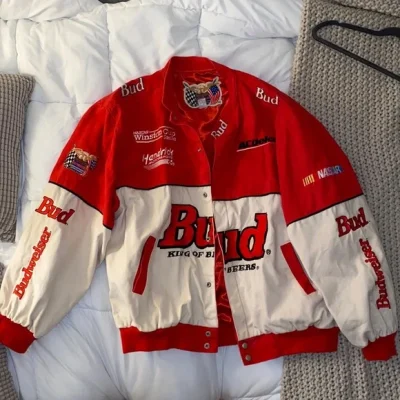 Vintage Budweiser Nascar Jeff Hamilton Racing Jacket