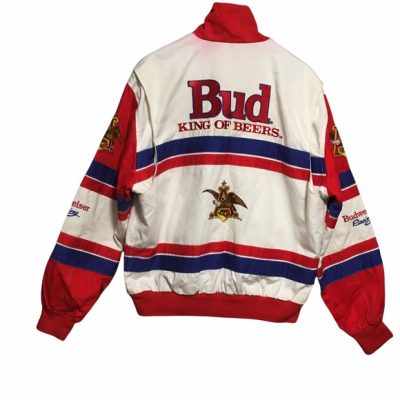 Vtg Bill Elliott 1 Budweiser Racing Jacket