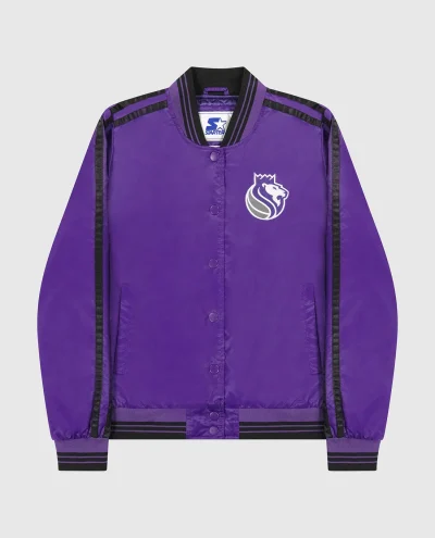 Women's Sacramento Kings Varsity Satin Full-Snap Jacket