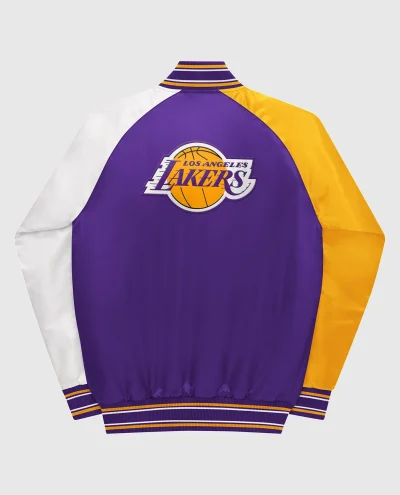 Youth Los Angeles Lakers Varsity Satin Full-Snap Jacket