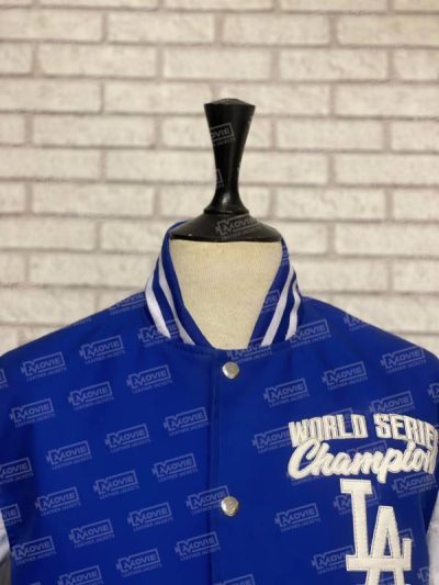 Dodgers G-III Sports by Carl Banks Royal/Gray Franchise Full-Snap Varsity Jacket