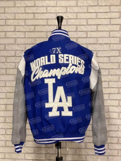 Dodgers G-III Sports by Carl Banks Royal/Gray Franchise Full-Snap Varsity Jacket
