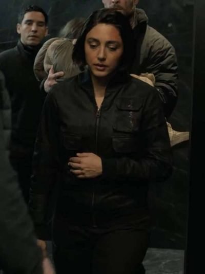 Golshifteh Farahani Extraction 2 Nik Khan Black Bomber Jacket
