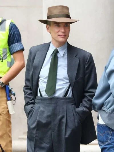 Cillian Murphy Oppenheimer 2023 J. Robert Oppenheimer Grey Blazer