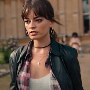 Maeve Wiley Sex Education S04 Leather Jacket