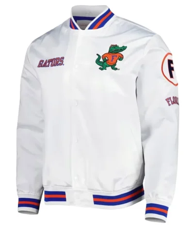 Florida Gators City Collection White Varsity Satin Jacket