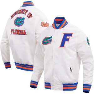 Men’s Pro Standard White Florida Gators Classic Satin Full-Snap Jacket