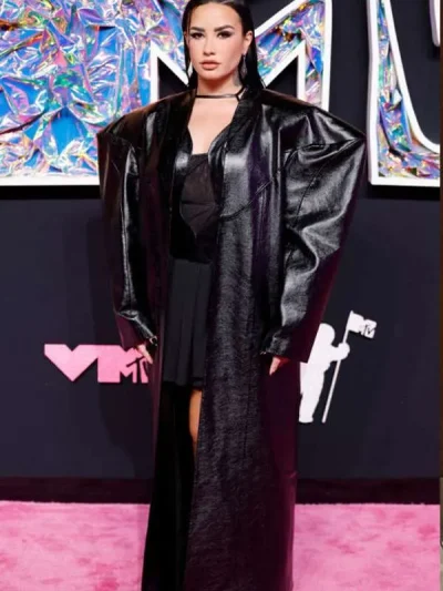 Demi Lovato MTV Video Music Awards 2023 Leather Coat