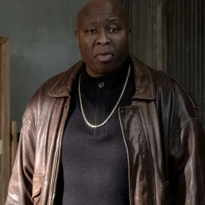 Steve Harris Black Mafia Family Detective Bryant Brown Leather Jacket