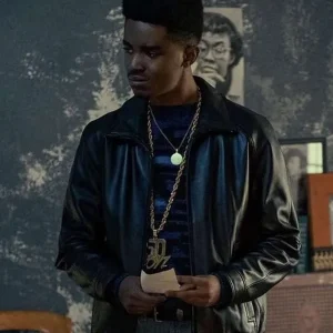 B-Mickie Black Mafia Family Myles Truitt Black Leather Jacket
