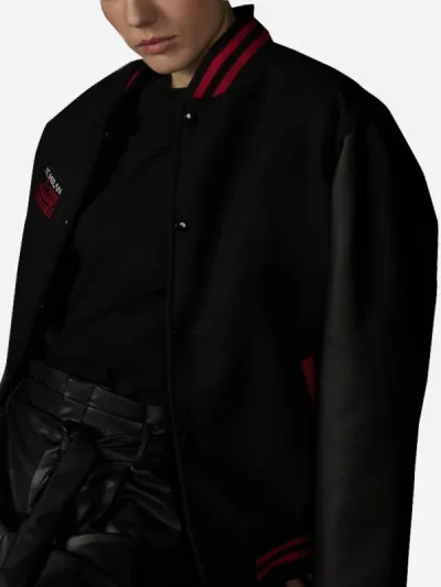 Men’s Baseball Black Varsity Wool Bomber Jacket