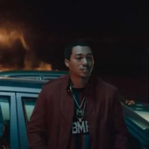 Demetrius Flenory Jr Black Mafia Family S02 Big Meech Maroon Bomber Jacket