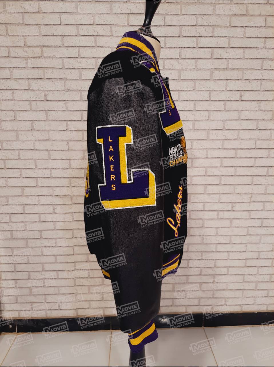 Mash Up Los Angeles Lakers Yellow and Black Bomber Jacket