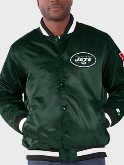NBA Starter Baseball Team New York Jets Dark Green Varsity Jacket