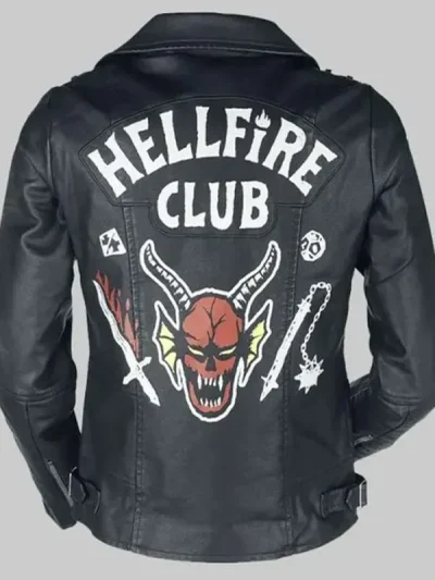Hellfire Club Stranger Things Black Leather Jacket