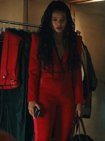 Gen V S01 Jaz Sinclair Red Tailored Blazer Jumpsuit