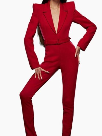 Gen V S01 Jaz Sinclair Red Tailored Blazer Jumpsuit