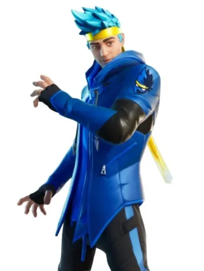 Ninja Fortnite Blue Costume Leather Jacket