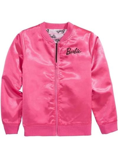 Pink Satin Barbie Bomber Jacket