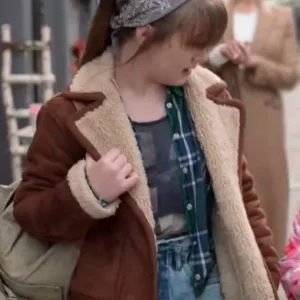 Ted Lasso Nora Brown Shearling Leather Jacket