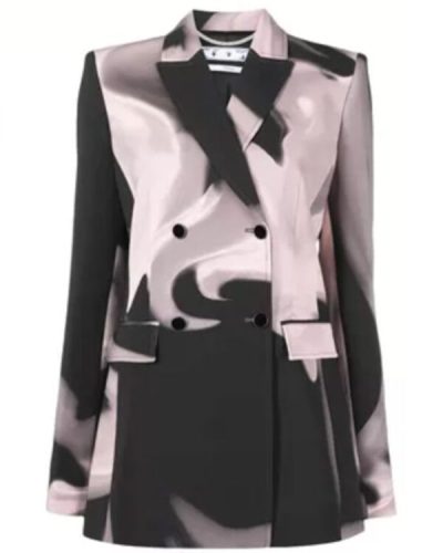 The Morning Show Stella Bak Pink and Black Printed Blazer - Image 2