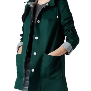 Doctor Who Jenna Coleman Green Coat with Hood