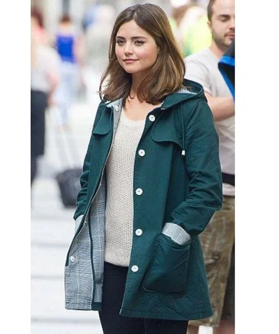 Doctor Who Jenna Coleman Green Coat with Hood