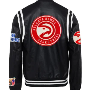 Atlanta Hawks Vegan Black Leather Jacket