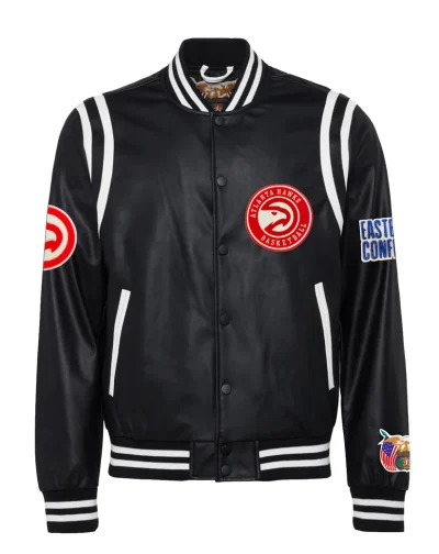 Atlanta Hawks Vegan Black Leather Jacket