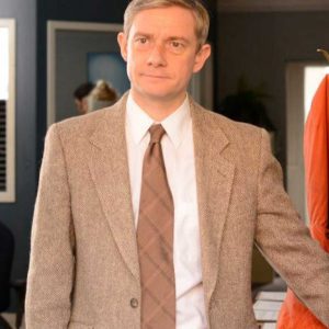 Martin Freeman Fargo Lester Nygaard Wool Brown Blazer