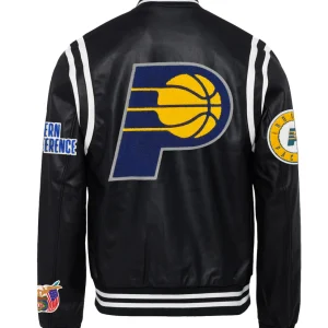 Indiana Pacers Vegan Black Leather Jacket